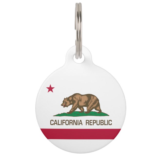 Placa Para Mascotas República de California (bandera del estado) (Anverso)