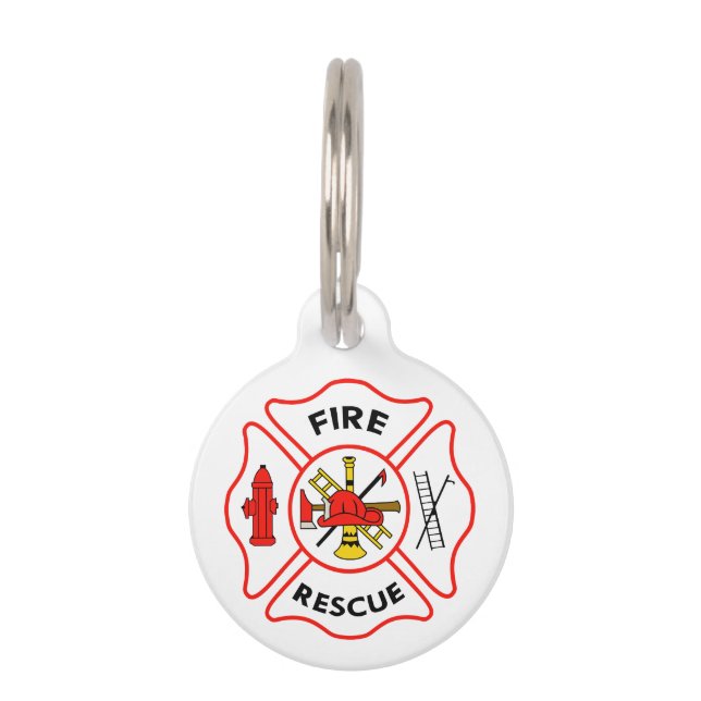 Placa Para Mascotas Rescate de incendios (Anverso)