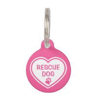 Rescate de perro rosa y blanco corazón con informa