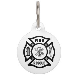 Placa Para Mascotas Rescate del fuego del bombero