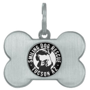 Placa Para Mascotas Rescate sonriente del perro