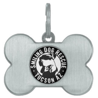 Placa Para Mascotas Rescate sonriente del perro