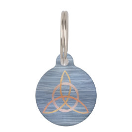 Placa Para Mascotas Resumen de Triquetra | Blue Gold Celtic Trinity Kn
