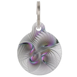 Placa Para Mascotas Resumen moderno Shy Fantasía Figura Arte Fractal