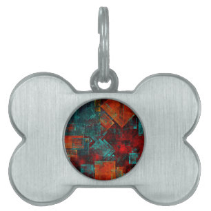 Placa Para Mascotas Resumen Patrón artístico moderno de Guay colorido