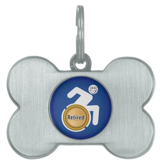 Placa Para Mascotas Retirado y con discapacidad (Frente)
