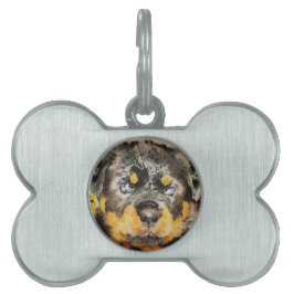 Placa Para Mascotas Retrato artístico del rotulier pimienta