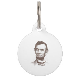 Placa Para Mascotas Retrato de Abraham Lincoln del vintage