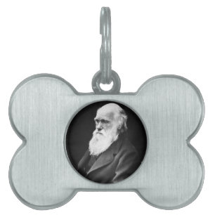Placa Para Mascotas Retrato de Charles Darwin