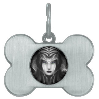 Placa Para Mascotas Retrato De Ciria A Medianoche