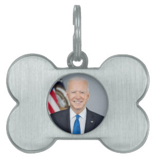 Placa Para Mascotas Retrato de la Casa Blanca del presidente Joe Biden