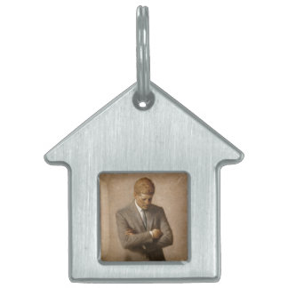 Placa Para Mascotas Retrato de la Casa Blanca Presidencial de los Esta