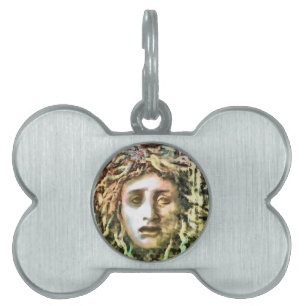 Placa Para Mascotas Retrato de Medusa de un Gorgón