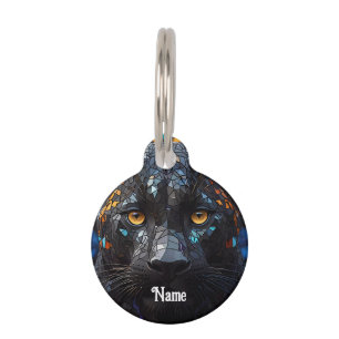 Placa Para Mascotas Retrato de Pantera Negra