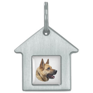 Placa Para Mascotas Retrato de pastor alsaciano alemán