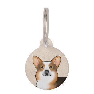 Placa Para Mascotas Retrato de perro Corgi Galés Pembroke Tri cabezorr