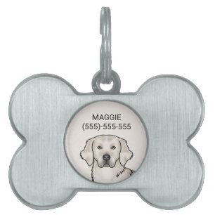 Placa Para Mascotas Retrato de perro Golden Retriever de crema inglés
