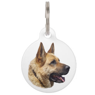 Placa Para Mascotas Retrato de perro pastor alsaciano alemán