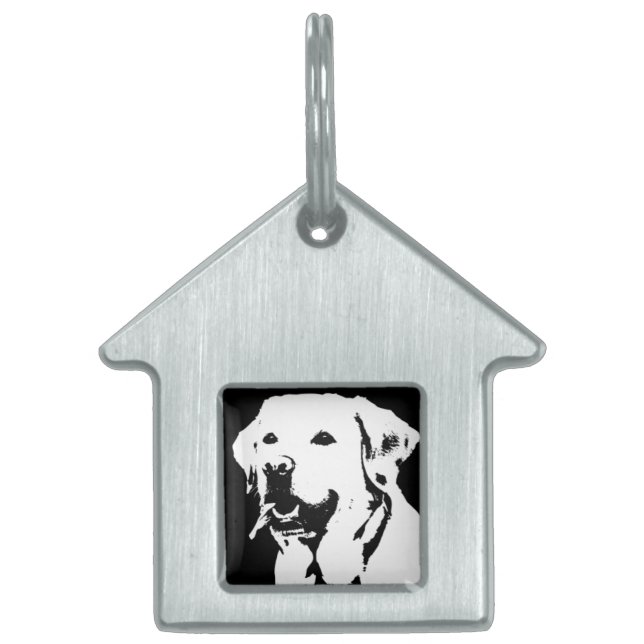 Placa Para Mascotas Retrato de perro personalizado foto nombre foto en (Frente)