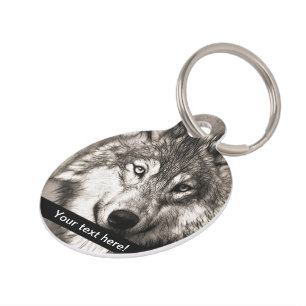 Placa Para Mascotas Retrato de Wolf