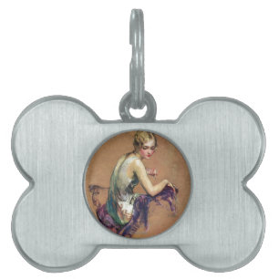 Placa Para Mascotas Retrato en colores pastel