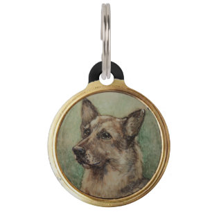 Placa Para Mascotas RETRATOS DE DOG /Plantilla de Shepherd/Photo alema