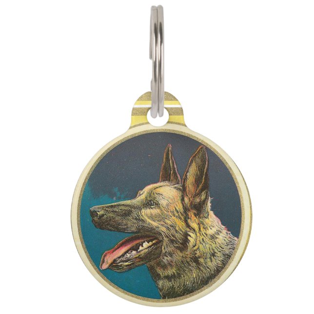 Placa Para Mascotas RETRATOS DOG / Plantilla de Pastor/Foto Alemán (Anverso)