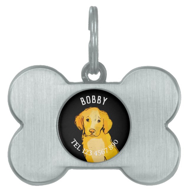 Placa Para Mascotas Retriever dorado (Frente)