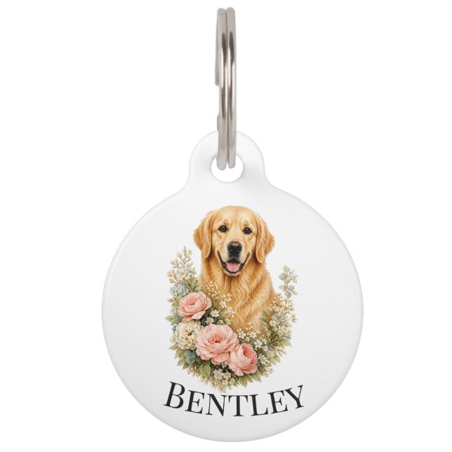 Placa Para Mascotas Retriever Dorado (Anverso)