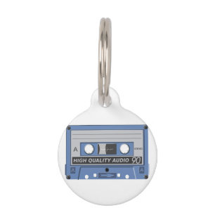 Placa Para Mascotas Retro de cinta de mezcla de grabación de audio