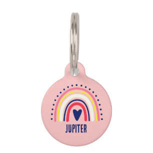 PLACA PARA MASCOTAS RETRO DE DISEÑO BOHO MODERNO PERSONALIZADO