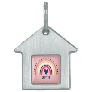 PLACA PARA MASCOTAS RETRO DE DISEÑO BOHO MODERNO PERSONALIZADO