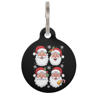 Placa Para Mascotas Retro Santa Christma Gift Xmas Familia Matemática