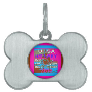 Placa Para Mascotas Retro USA Stronger Together Resumen Imprimir arte
