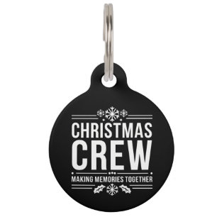 Placa Para Mascotas Reunión Familiar de Christmas Crew Gráfica de Vaca