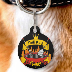 Placa Para Mascotas Rey de la parrilla