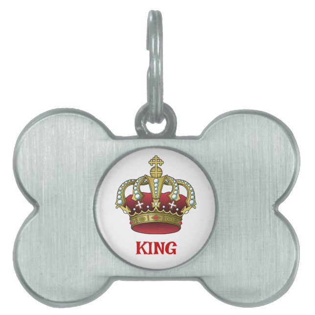 Placa Para Mascotas Rey Personalizar (Frente)
