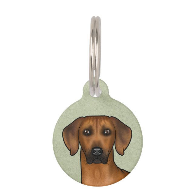 Placa Para Mascotas Ridgeback Rhodesian Brown Cabeza de Perro Africano (Anverso)