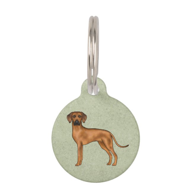 Placa Para Mascotas Ridgeback Rodesia Raza de Perro León Africano Verd (Anverso)