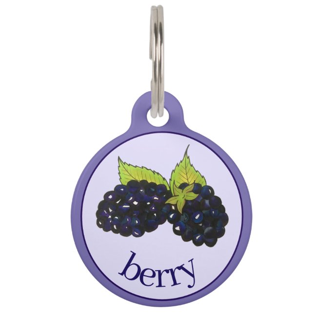 Placa Para Mascotas Ripe Summer Blackberries Blackberry Berry Berries (Anverso)