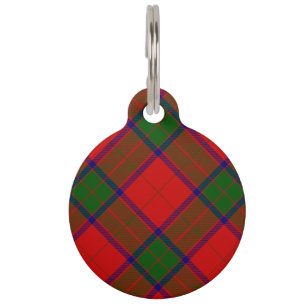 Placa Para Mascotas Robertson tartan platillo rojo