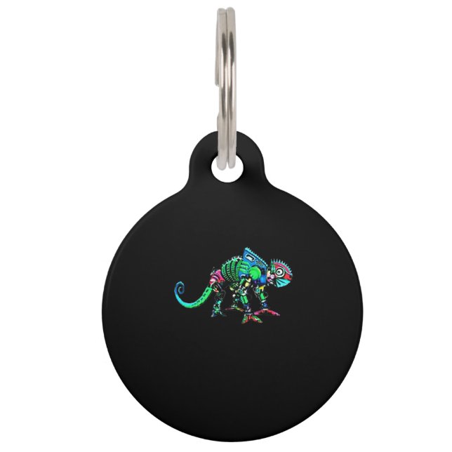Placa Para Mascotas Robot de Iguana (Anverso)