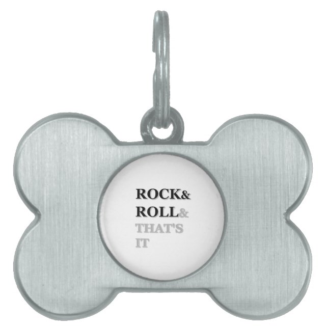Placa Para Mascotas Rock and Roll y eso es todo (Frente)