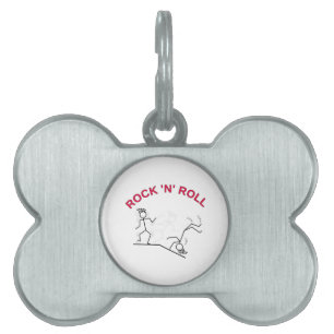 Placa Para Mascotas Rock 'N' Roll