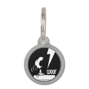 Placa Para Mascotas Rock Tees Snoopy Aullando Agrega tu Nombre