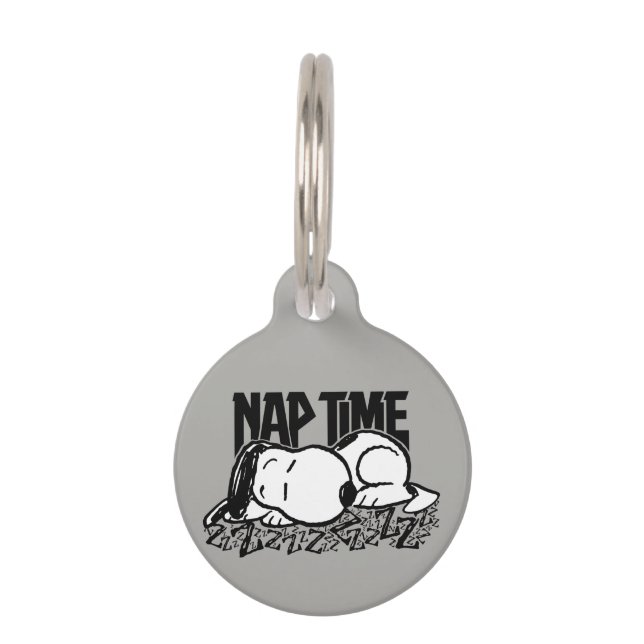 Placa Para Mascotas Rock Tees | Tiempo de Nap Snoopy (Anverso)