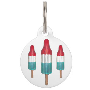 Placa Para Mascotas Rocket Patriótico Rojo Pop Popsicle Julio 4