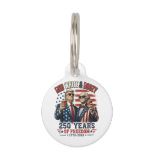 Placa Para Mascotas Rojo Blanco Borracho Trump George Washington 250