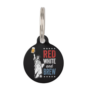 Placa Para Mascotas Rojo Blanco y Cerveza 250 Aniversario