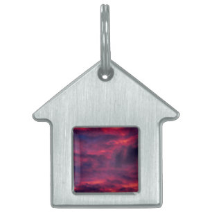 Placa Para Mascotas rojo de agosto